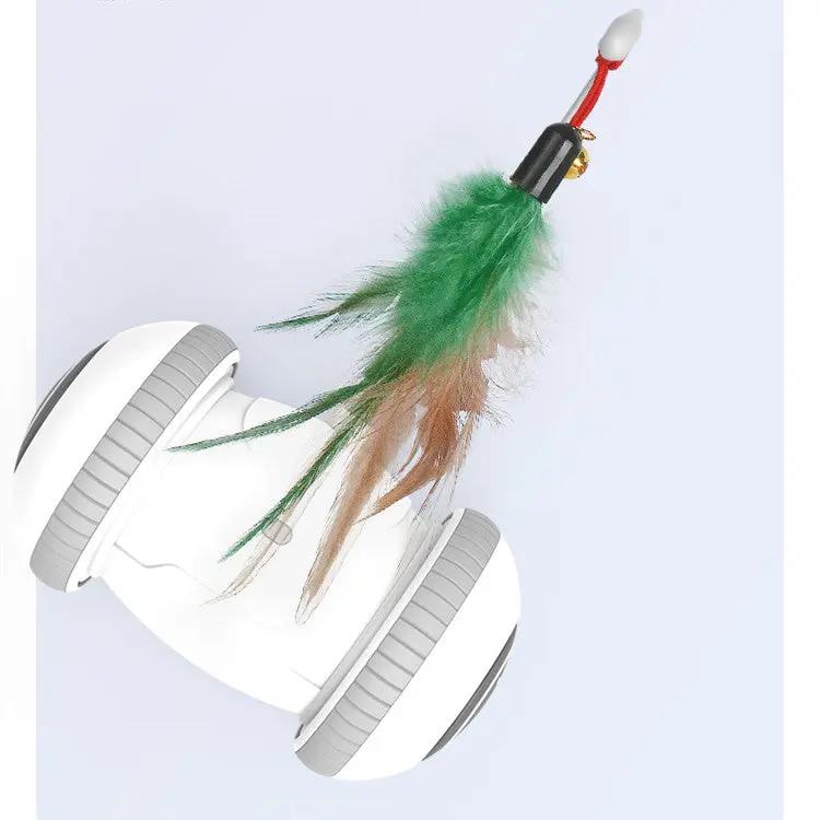 Interactive Cat Toy With Interchangeable Pet Feather Toys Maroon Asteria