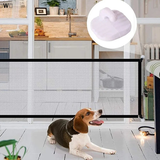 〔W〕Portable Pet Barrier Fences Folding Breathable Mesh Dog Gate Pet Separation Dogs Baby Safety Fence〔Winter1〕