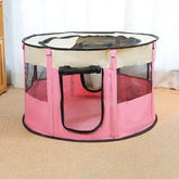 Portable Pet House Oxford Cloth Crate Room Playing Maroon Asteria