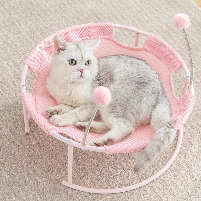Cat Bed House Pet Kitten Hammock Mattress Maroon Asteria