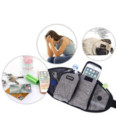 Dog Training Leash Waist Bag Hands-Free Outdoor Pet Running Maroon Asteria