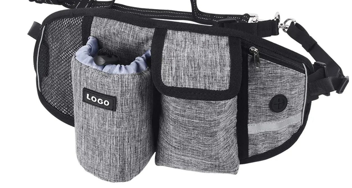 Dog Training Leash Waist Bag Hands-Free Outdoor Pet Running Maroon Asteria