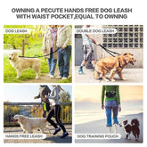 Dog Training Leash Waist Bag Hands-Free Outdoor Pet Running Maroon Asteria