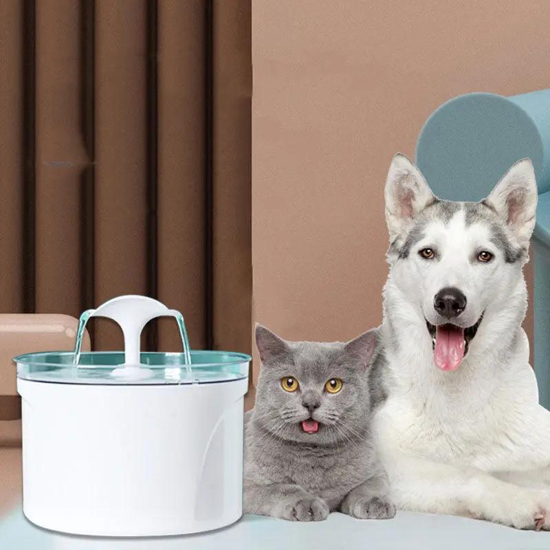Pet Dog Cat Water Fountain Electric Automatic Water Feeder Maroon Asteria