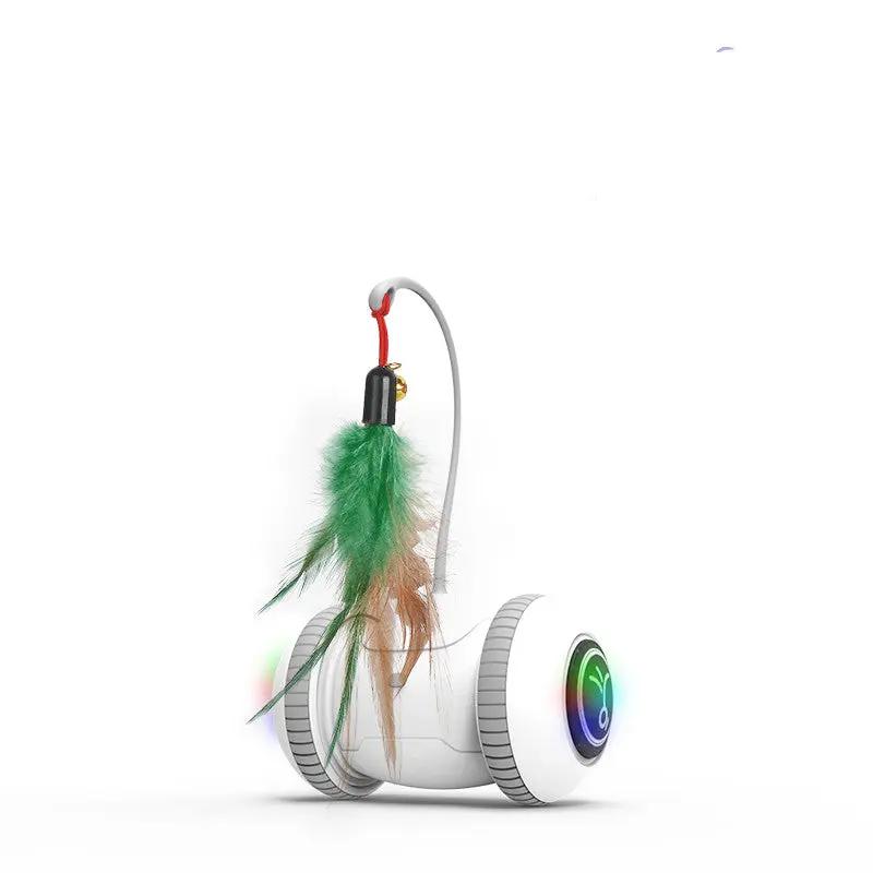 Interactive Cat Toy With Interchangeable Pet Feather Toys Maroon Asteria