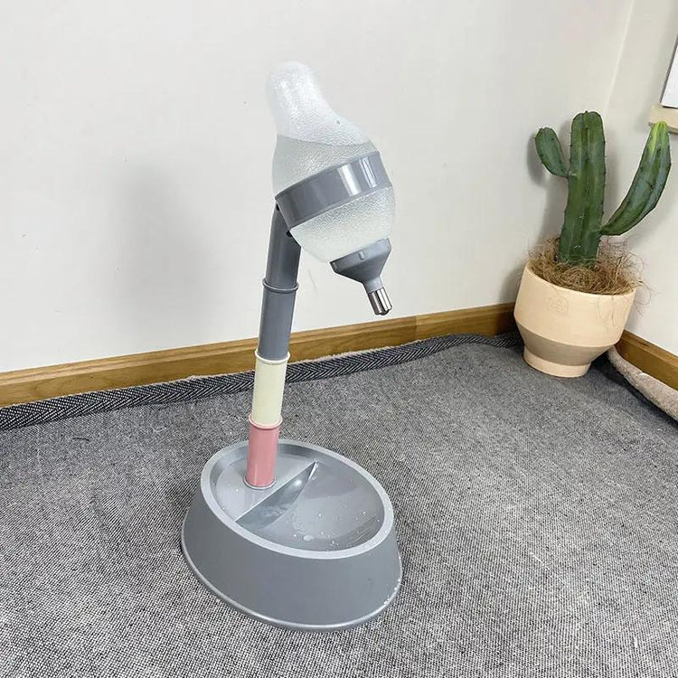 Automatic Pet Water Dispenser Stand Feeder Bowl Adjusting Height Maroon Asteria