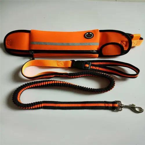 Pet Waist Bag Sports Traction Rope Reflective Waterproof Maroon Asteria