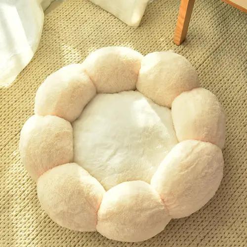 Autumn Winter Plus Velvet Thick Round Flower Cat Litter Kennel Maroon Asteria