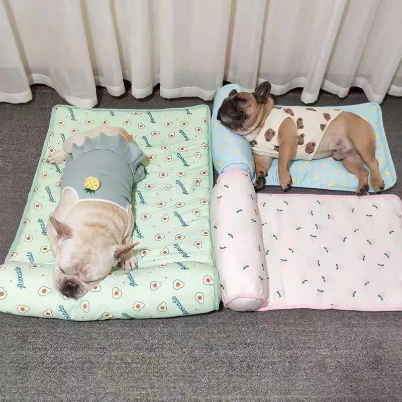 Cool Dog Mat Summer Pet Blanket Cooling Breathable Cat Bed Maroon Asteria