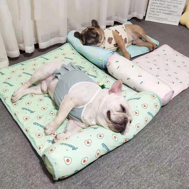 Cool Dog Mat Summer Pet Blanket Cooling Breathable Cat Bed Maroon Asteria