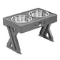 Stainless Steel Elevated Adjustable Dog Bowl Feeder Maroon Asteria