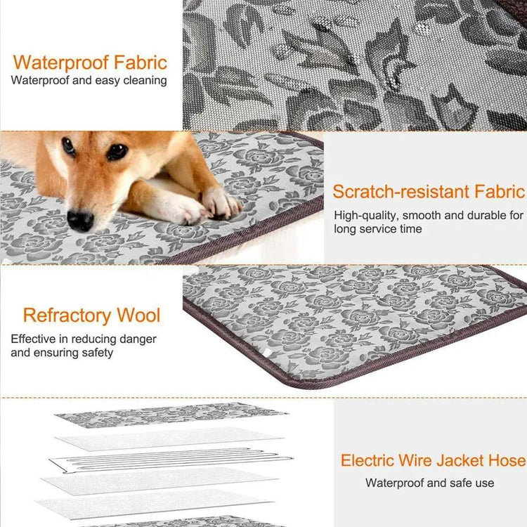Thermal Heating Waterproof Bed Pad for Pets with Adjustable Yellow Pandora