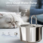 2L Stainless Steel Pet Water Fountain with USB Cat Ultra Quiet Water Dispenser Pets Filter Fountain Smart Drinking Feeder Bowl