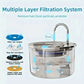 2L Stainless Steel Pet Water Fountain with USB Cat Ultra Quiet Water Dispenser Pets Filter Fountain Smart Drinking Feeder Bowl