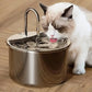 2L Stainless Steel Pet Water Fountain with USB Cat Ultra Quiet Water Dispenser Pets Filter Fountain Smart Drinking Feeder Bowl