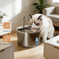 2L Stainless Steel Pet Water Fountain with USB Cat Ultra Quiet Water Dispenser Pets Filter Fountain Smart Drinking Feeder Bowl