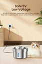ROJECO Stainless Steel Pet Drinking Fountain Auto Cat Water Fountain Smart Pet Water Dispenser with Pump for Dog Cat Drink Bowl