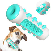 Pet Dog Bone Shape Molar Teeth Cleaner Brushing Stick Interactive Chew Maroon Asteria