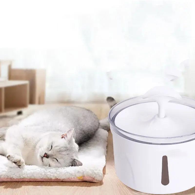 Pet Dog Cat Water Fountain Electric Automatic Water Feeder Maroon Asteria