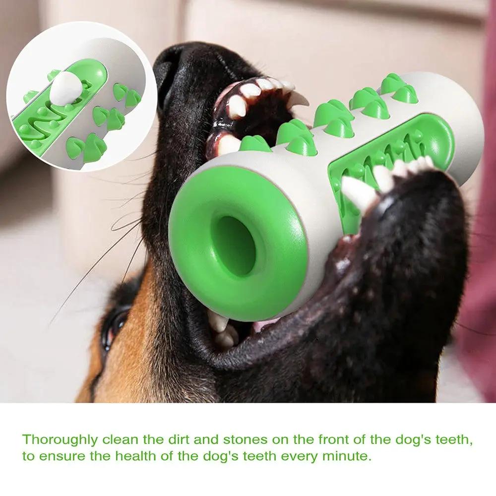 Pet Dog Bone Shape Molar Teeth Cleaner Brushing Stick Interactive Chew Maroon Asteria