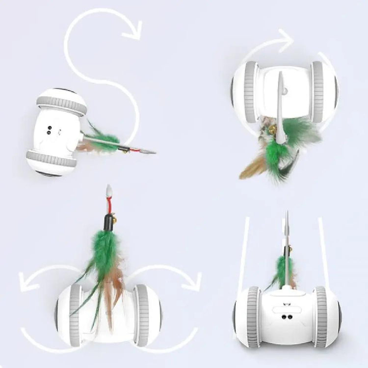 Interactive Cat Toy With Interchangeable Pet Feather Toys Maroon Asteria