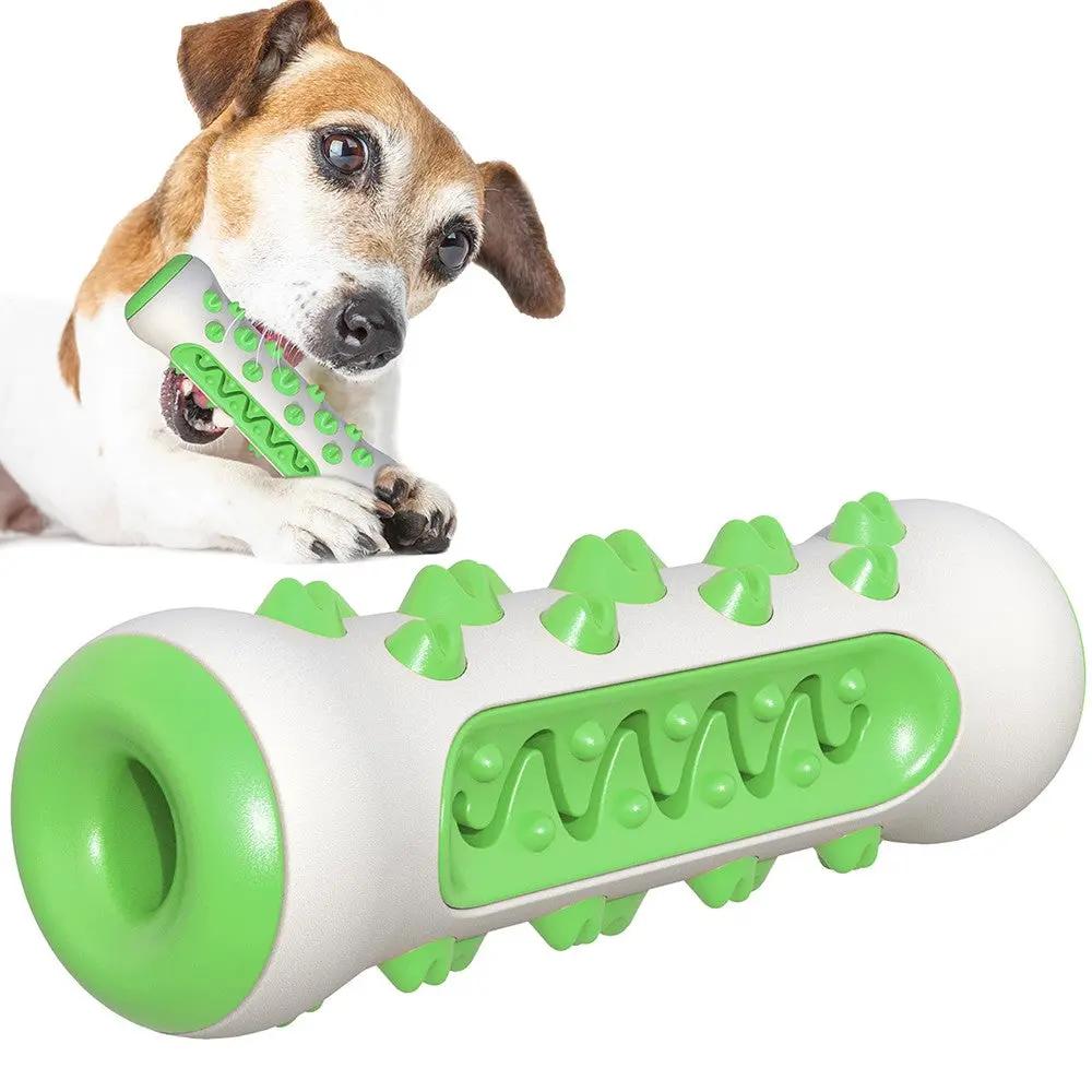 Pet Dog Bone Shape Molar Teeth Cleaner Brushing Stick Interactive Chew Maroon Asteria