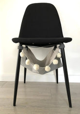 NATURE TOUCH Saveplace® chair/table hammock with big pom poms Grey Chaos