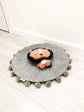 Saveplace® Round Pet Mat -  Various Colors BIG PomPom, 2 Sizes Grey Chaos