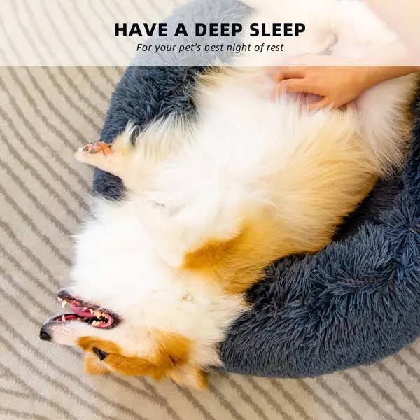 Pet Beds for Cats Dog Bed Washable Anti Anxiety Fluffy Dog Bed Teal Simba