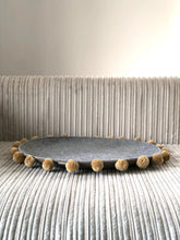 Saveplace® Round Pet Mat -  Various Colors BIG PomPom, 2 Sizes Grey Chaos