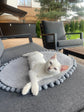 Saveplace® Round Pet Bed - Various Pom Poms, 2 Sizes Grey Chaos